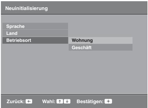 SONY KDL-32S5500 - 7: Auswahlen der Menüsprache, des Landes/der Region und des Betriebsortes - 3