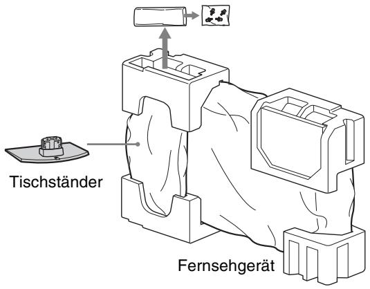 SONY KDL-32S5500 - 2: Anbringen des Ständers - 1