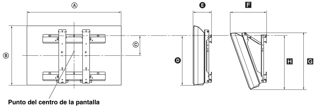 SONY KDL-32S5500 - Tabla de dimensiones de instalación del televisor - 1