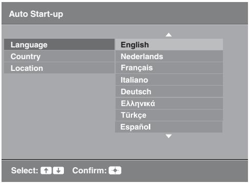SONY KDL-32S5500 - 7: Auswahlen der Menüsprache, des Landes/der Region und des Betriebsortes - 1
