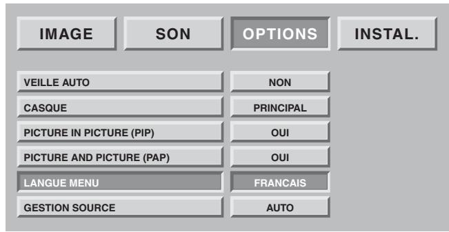 SAGEM HTD 501 - Choix de la langue MENU - 1