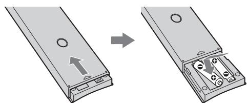 SONY KDL-40EX600 - Batterijen in de afstandsbedieningplaatsen - 2