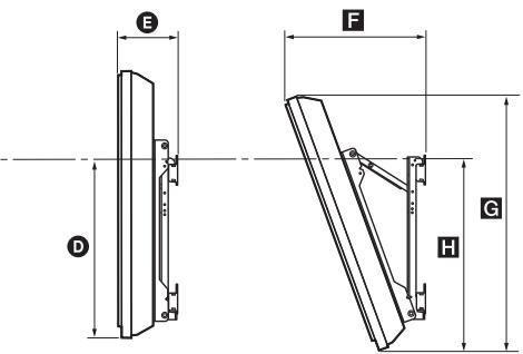 SONY KDL-40EX600 - Tabela de dimensiones de instalacao do televisor - 2