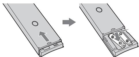 SONY KDL-40EX600 - So setzen Sie Batterien in die Fernbedienung ein - 2