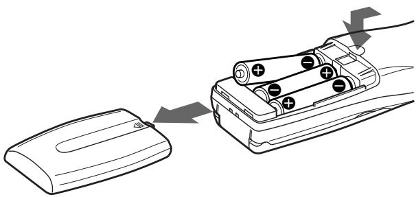 SONY RM-LJ302 - Inserting batteries into the remote - 1