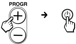 SONY RM-VL700T - Press PROGR+ or PROGR- and in turn until the component reacts as described in the following. - 1