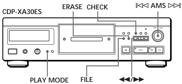 CDP-XA30ES ERASE CHECK AMS PLAY MODE FILE