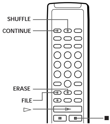 SHUFFLE CONTINUE ERASE FILE