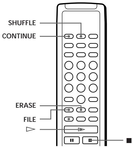 SHUFFLE CONTINUE ERASE FILE