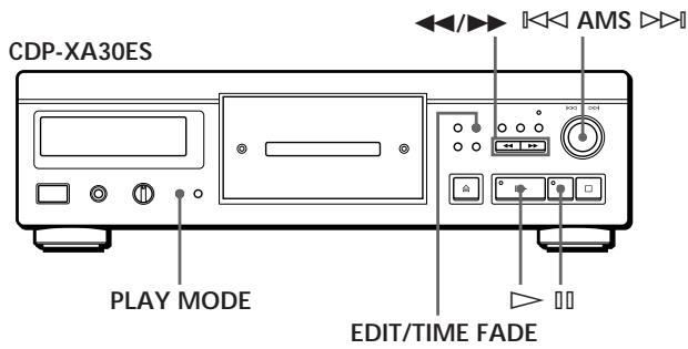 CDP-XA30ES PLAY MODE EDIT/TIME FADE AMS