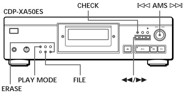 CDP-XA50ES CHECK AMS PLAY MODE FILE ERASE
