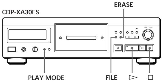 CDP-XA30ES PLAY MODE FILE ERASE