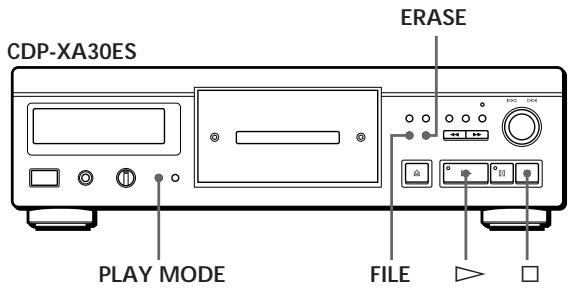 CDP-XA30ES ERASE PLAY MODE FILE