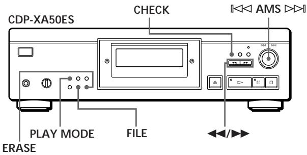 CDP-XA50ES CHECK AMS PLAY MODE FILE ERASE