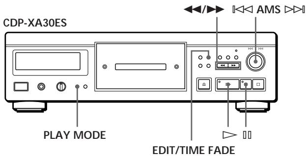 CDP-XA30ES PLAY MODE EDIT/TIME FADE