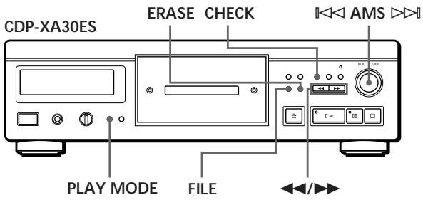 CDP-XA30ES ERASE CHECK AMS PLAY MODE FILE