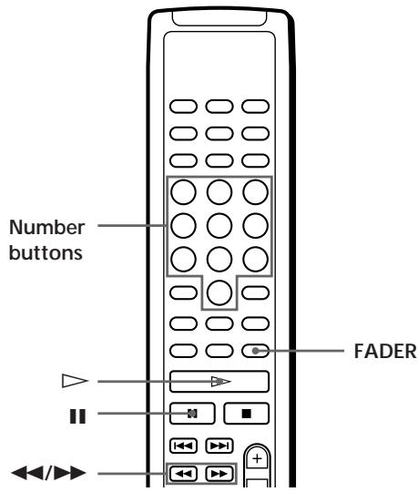 Number buttons FADER