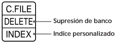 C.FILE DELETE INDEX — Supresión de banco — Indice personalizado