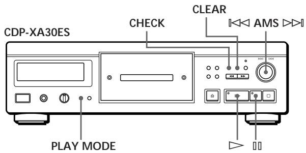 CDP-XA30ES CHECK CLEAR AMS PLAY MODE