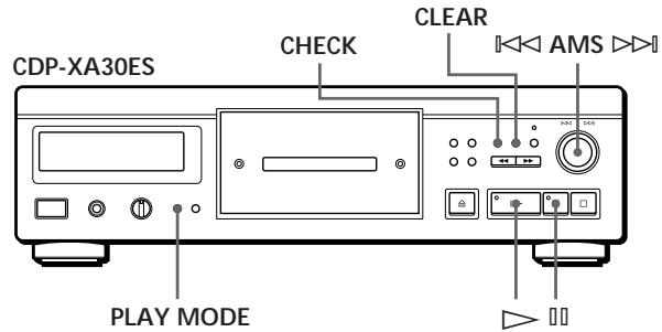CDP-XA30ES CHECK CLEAR AMS PLAY MODE