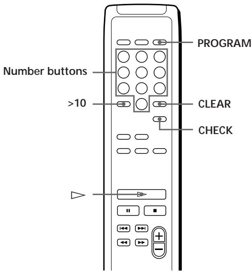 SONY CDP-XB920E - Creating a programme using the remote - 2