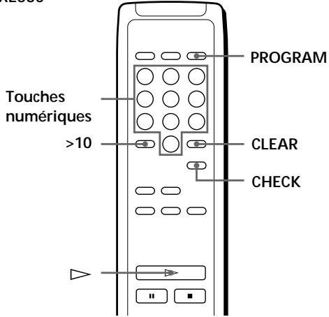 SONY CDP-XE330 - Déception de programmes musicaux à l'aide de la télécommande - 1