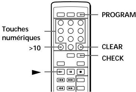 SONY CDP-XE330 - Déception de programmes musicaux à l'aide de la télécommande - 2