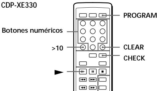 SONY CDP-XE330 - Creación de un programa con el mando a distancia - 2