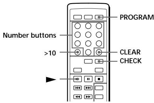 SONY CDP-XE330 - Creating a programme using the remote - 2