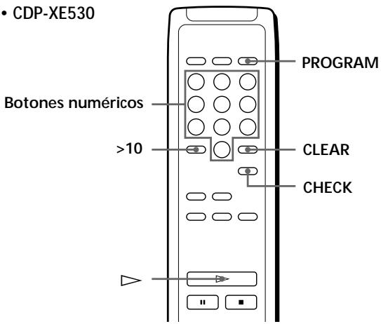 SONY CDP-XE330 - Creación de un programa con el mando a distancia - 1