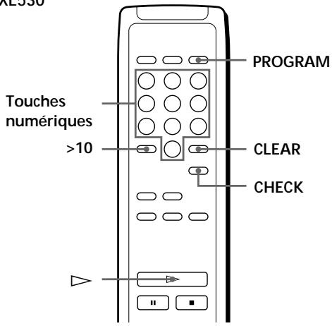 SONY CDP-XE530 - Déception de programmes musicaux à l'aide de la télécommande - 1