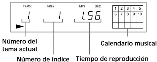 SONY CDP-XE530 - Información del visor durante la reproducción de un disco - 1