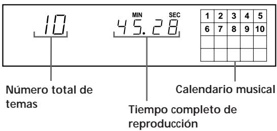 SONY CDP-XE900E - Comprobación del número total de temas y del tiempo de reproducción de los mismos - 1