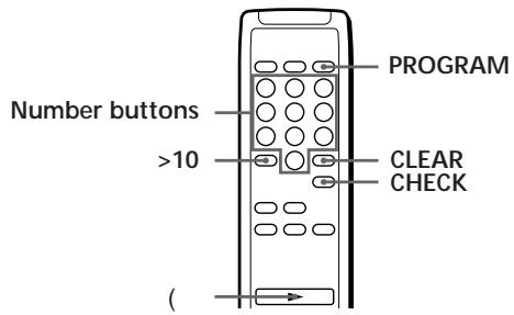 SONY CDP-XE900E - Creating a programme using the remote - 1