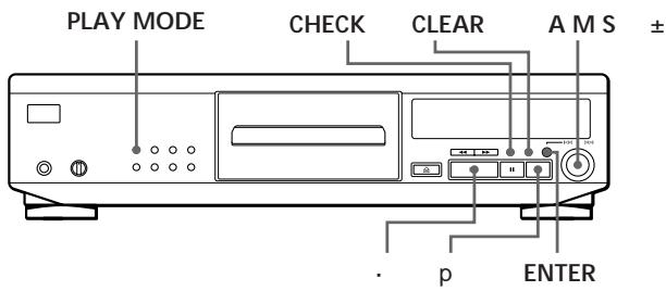 PLAY MODE CHECK CLEAR A M S ± . p ENTER