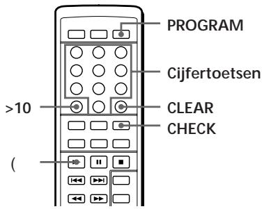 PROGRAM Cijfertoetsen >10 CLEAR CHECK ( )