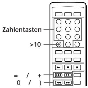 Zahlentasten >10 = / + 0 / )