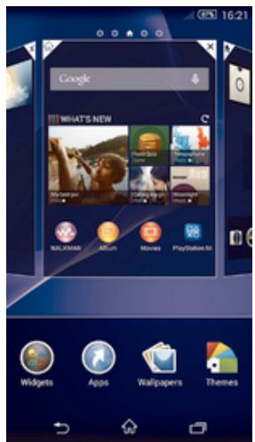 SONY XPERIA Z2,  XPERIA TABLET Z2 10,1 - Volets de l'écran d'accueil - 1