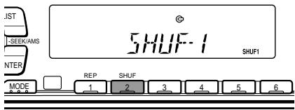 SONY CDX-C5000R - During playback, press (2) (SHUF) repeatedly until the desired setting appears in the display. - 2