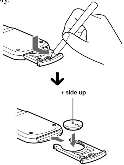 SONY CDX-C5000R - Replacing the lithium battery - 1