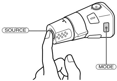 SONY XR-C353 - Przez naciskanie przycisków (SOURCE oraz MODE) - 1