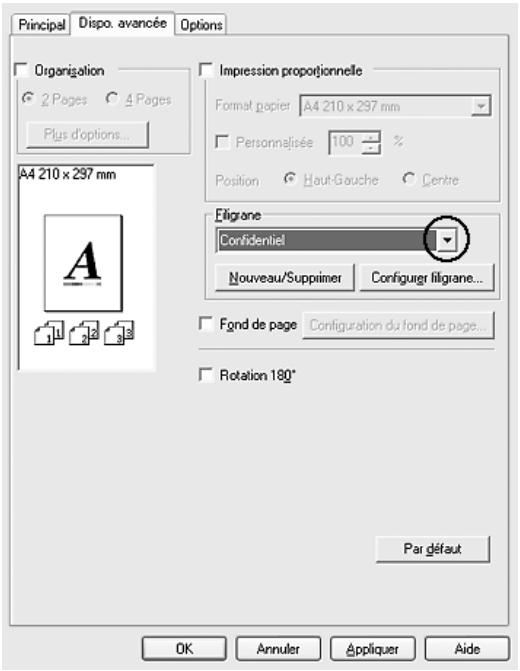 EPSON ACULASER C4200 - Utilisation d'un filigrane - 1