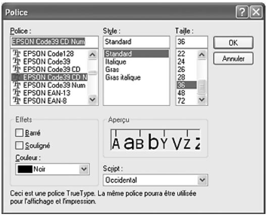 EPSON ACULASER C4200 - Impression à l'aide des polices EPSON barcode - 3