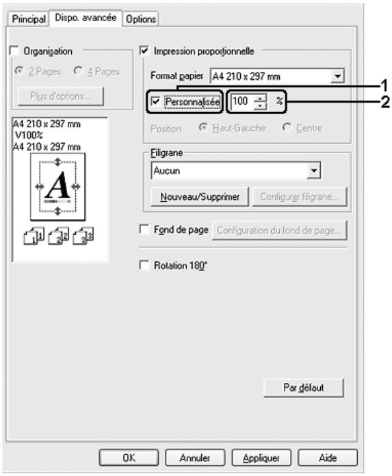 EPSON ACULASER C4200 - Redimensionnement des pages selon un pourcentage déterminé - 1