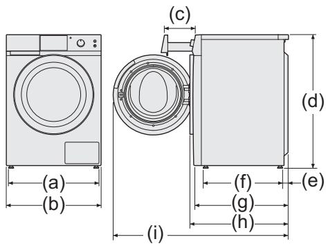 PANASONIC NA-140XS1 - Dimensions du lave-linge - 1