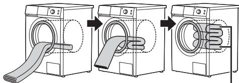 PANASONIC NA-140XS1 - ■ Placement des couvertures dans le tambour - 2