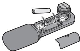 PANASONIC LUMIX DMW-MS1PP - When inserting the battery, ensure that the and pole of the battery are aligned correctly. - 1