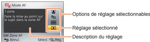 PANASONIC TZ70 - Appuyez sur ▲▼ ou tournez la molette de contrôle pour sélectionner un réglage et appuyez sur [MENU/SET] - 1