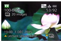 PANASONIC TZ70 - Sélectionnez une image avec l'icône d'image de groupe ([☐]) ou [☐]), et appuyez sur ▼ - 1
