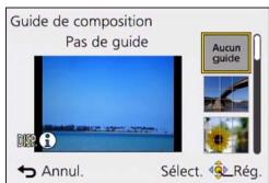 PANASONIC TZ70 - Utilisez ▲▼ pour sélectionner la grille de référence à afficher et appuyez sur [MENU/SET] - 1